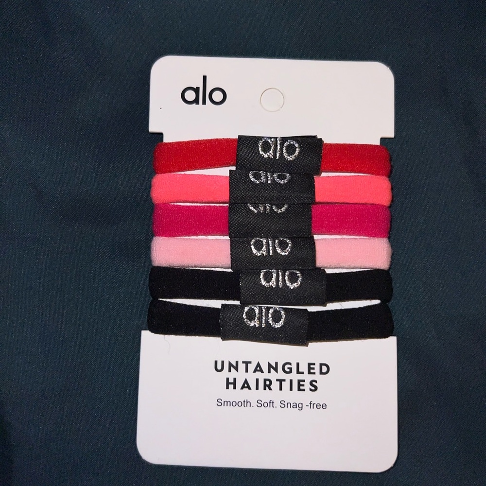 ALO Yoga Hair Ties - Red, Pink, Black
